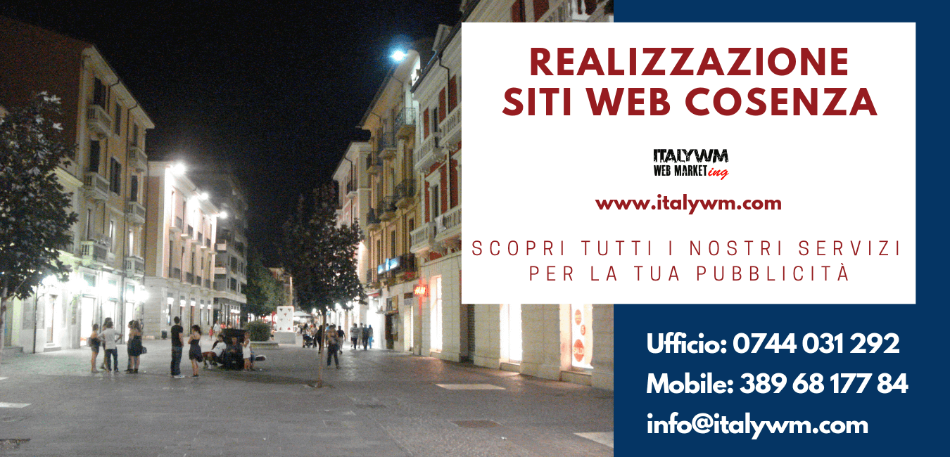 Realizzazione siti web Cosenza, Italy Web Marketing ☎ 0744 031292 ... siti internet Cosenza o ecommerce, social media marketing, grafica, pubblicità online