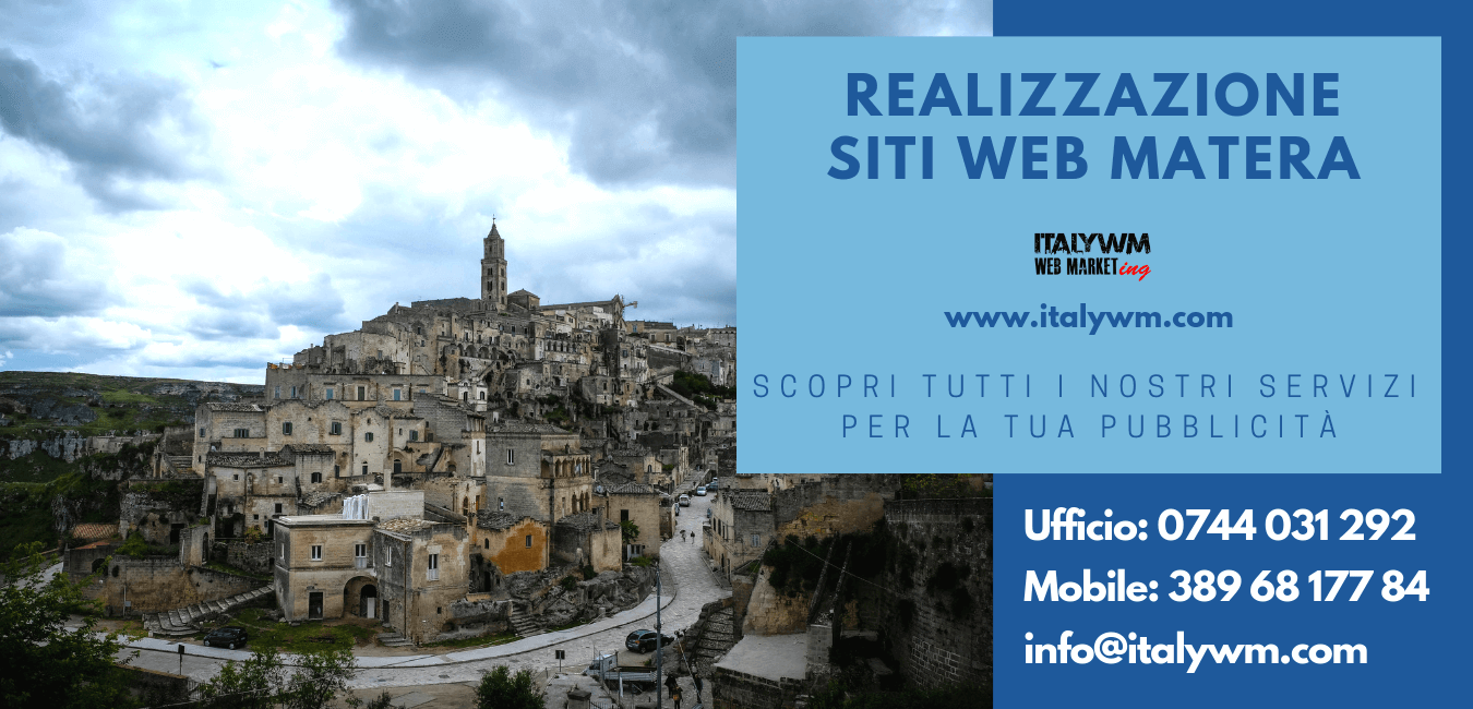Realizzazione siti web Matera, Italy Web Marketing ☎ 0744 031292 ... siti internet Matera o ecommerce, social media marketing, grafica, pubblicità online