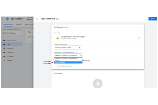 nuova variabile Google Tag Manager IWM