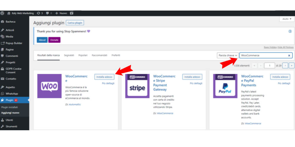 Installa woocommerce Installa woocommerce