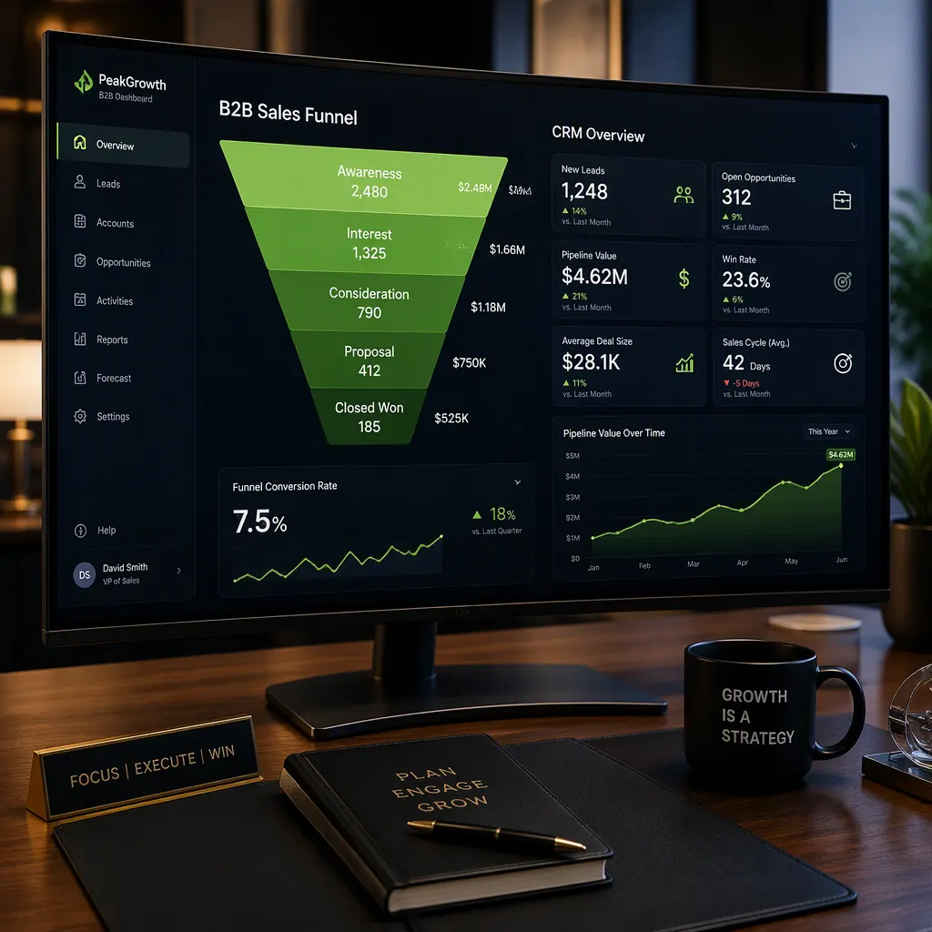 Dashboard analitica che evidenzia la scrematura dei lead aziendali B2B rispetto ai contatti spam